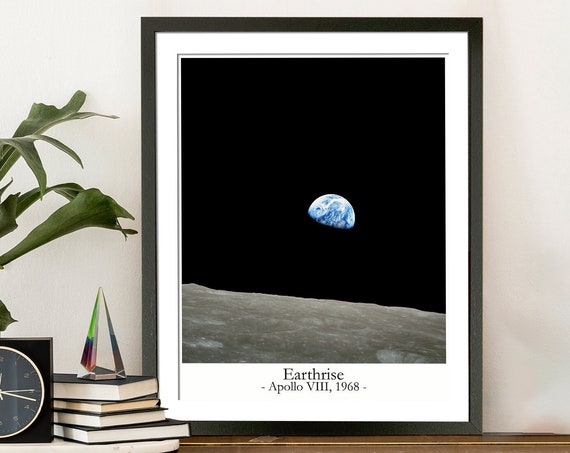Earthrise Photo, Astronomy Space Poster for Wall Decor