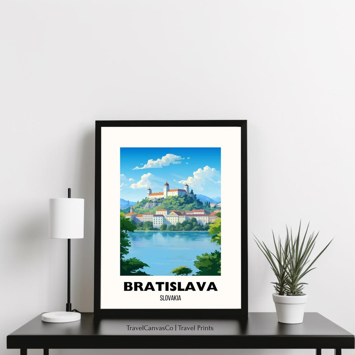 Bratislava Slovakia Castle Over Danube River Vintage Travel Poster - Image 3
