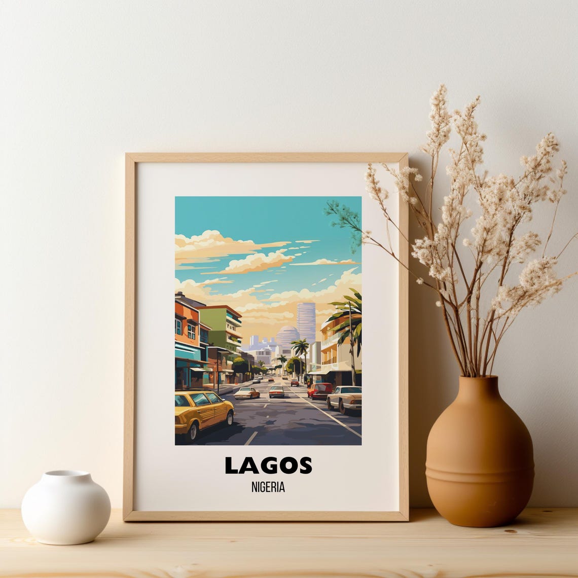 Lagos Travel Poster Wall Art Lagos Nigeria City Art Poster Africa Home Decor Lagos Travel Gift Nigeria Artwork Posters - Image 2