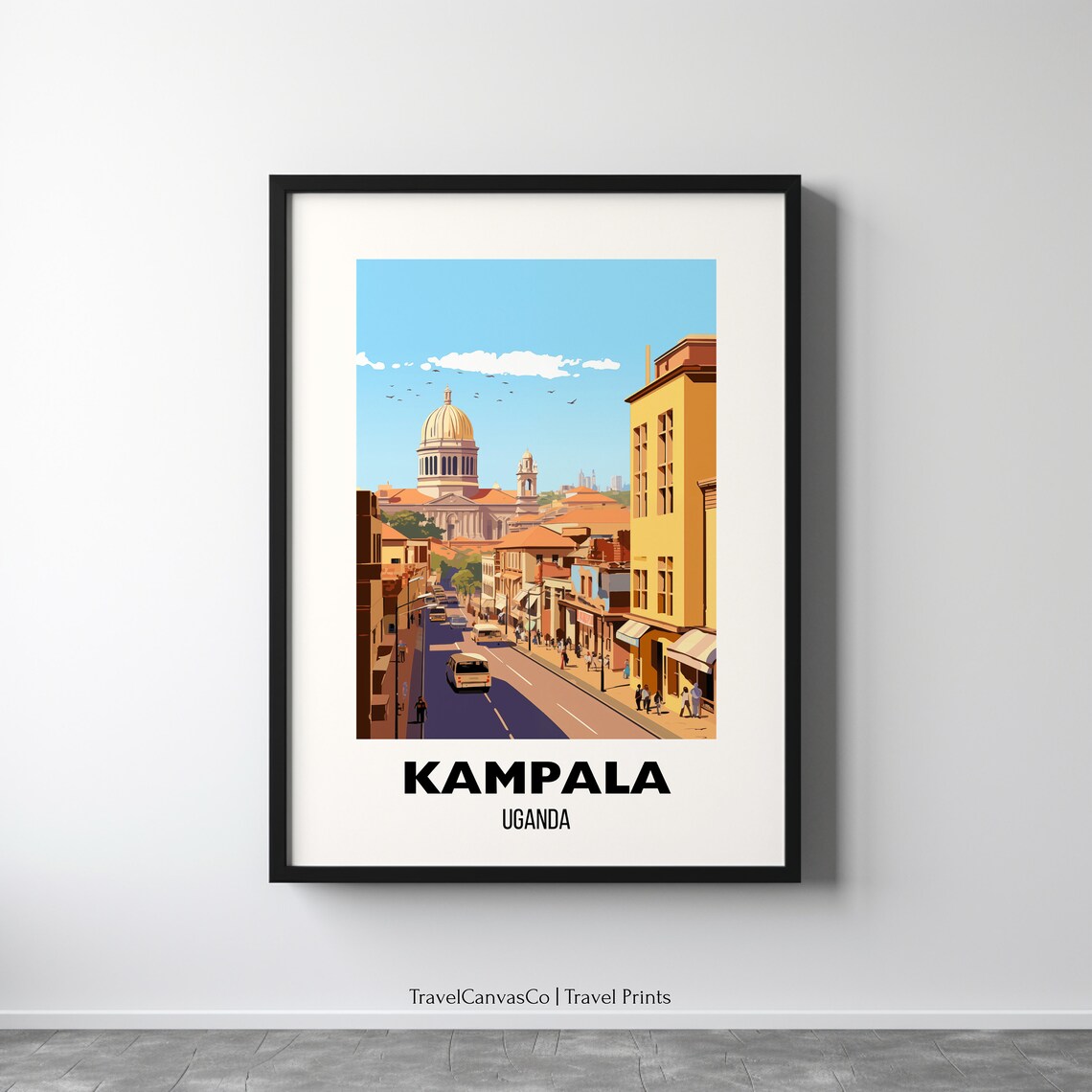 Kampala Uganda Capital City Street Golden Dome Landmark Poster