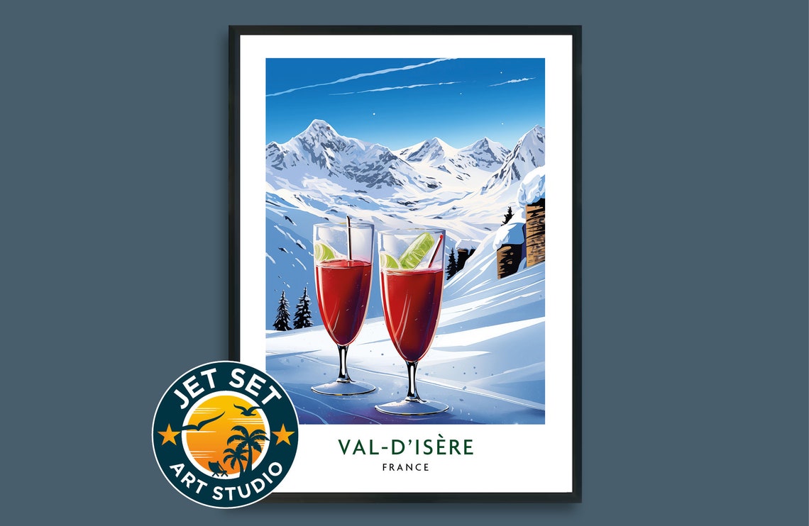 Valdisre France Skiing Travel Poster