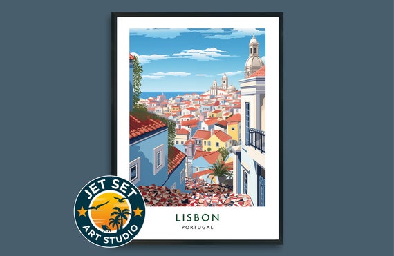 Lisbon Portugal Travel Print Poster Wall Art Framed Unframed Canvas Gift