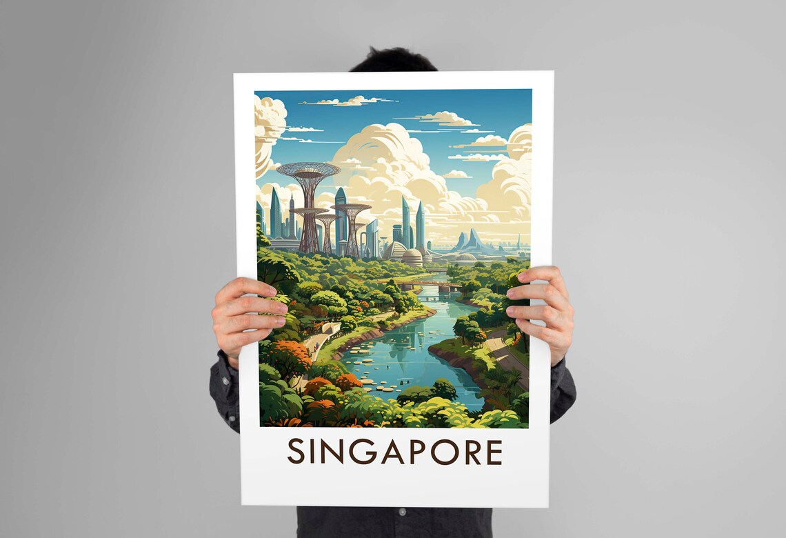 Singapore Supertree Grove City Skyline Garden Travel Photo Poster - Image 3