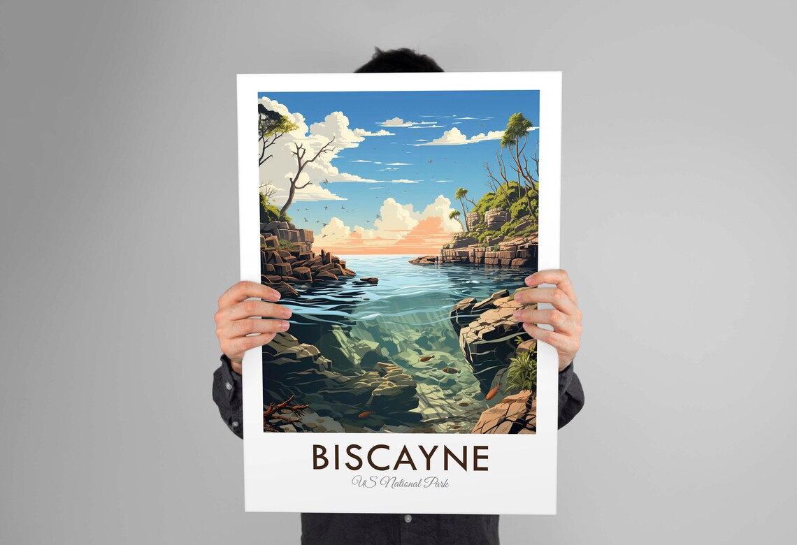 Biscayne National Park Florida Coral Reef Clear Water Travel Poster - Image 2