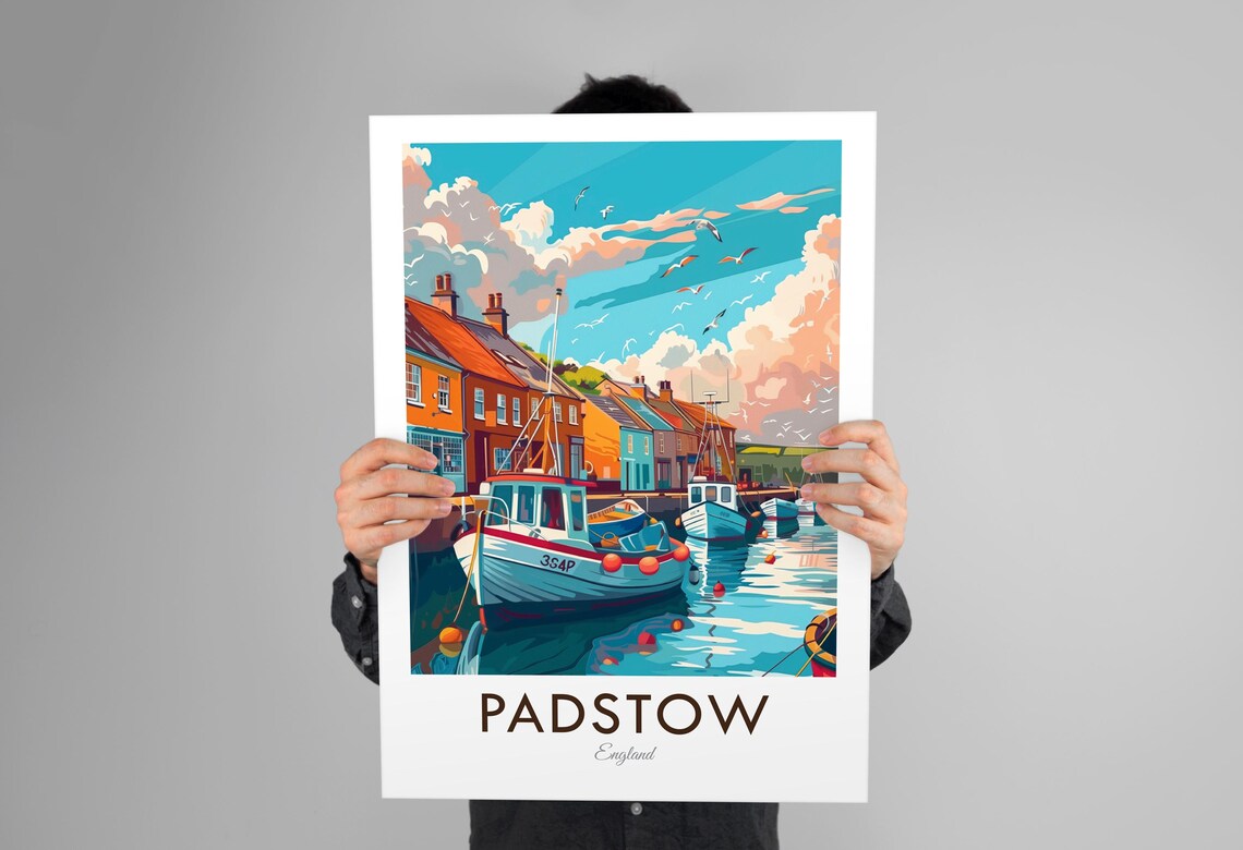 Padstow Cornwall England Vintage Style Travel Poster - Image 3