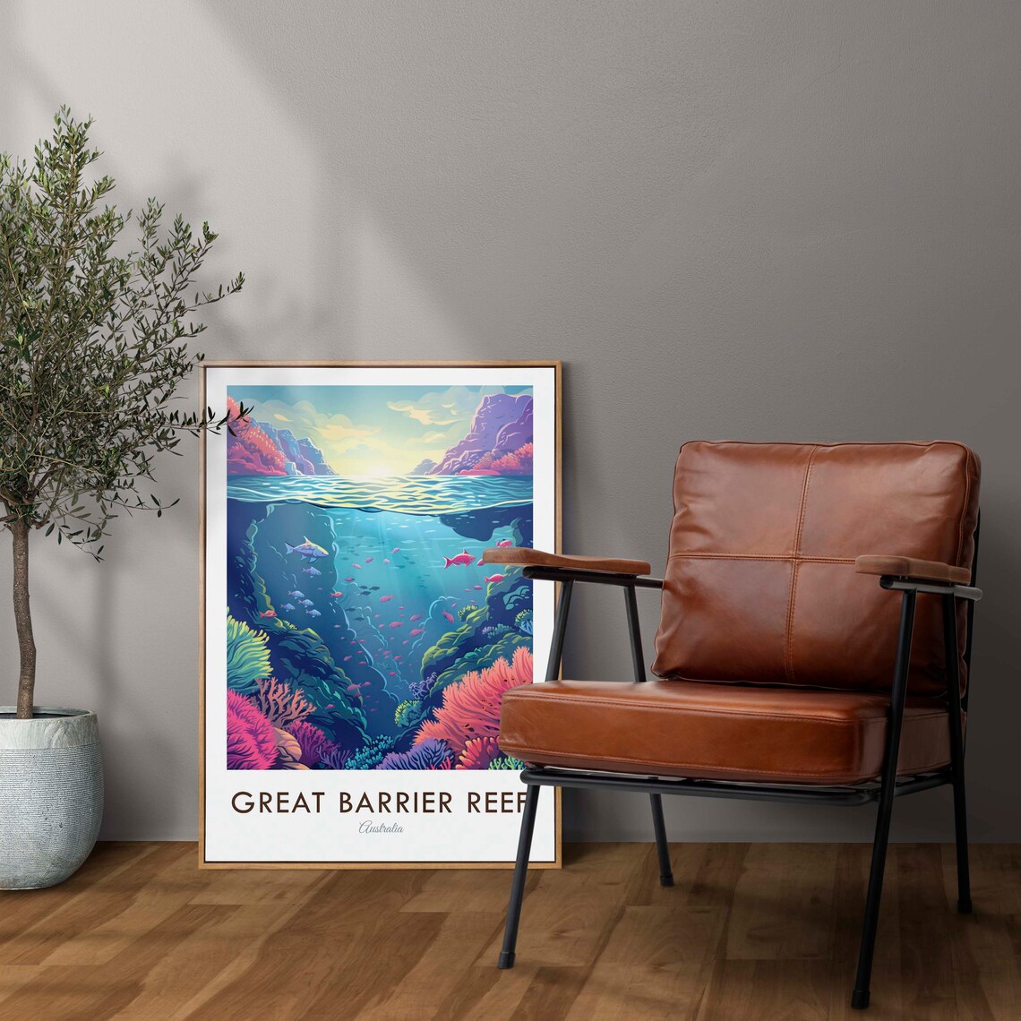 Great Barrier Reef Australia Vintage Travel Poster - Image 2