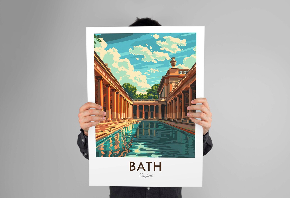 Bath England Vintage Style Travel Poster, Home Decor - Image 3