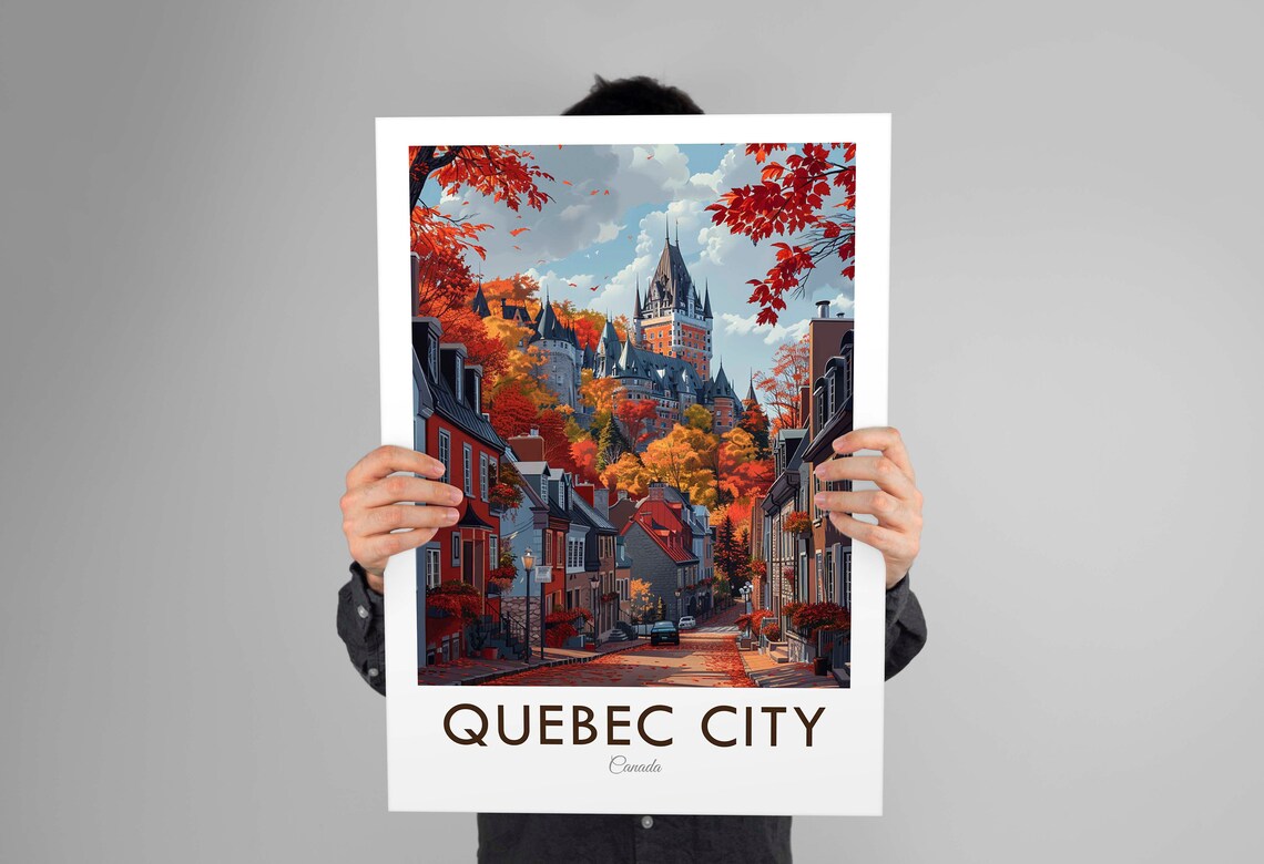 Quebec City Canada Vintage Style Travel Poster - Image 2