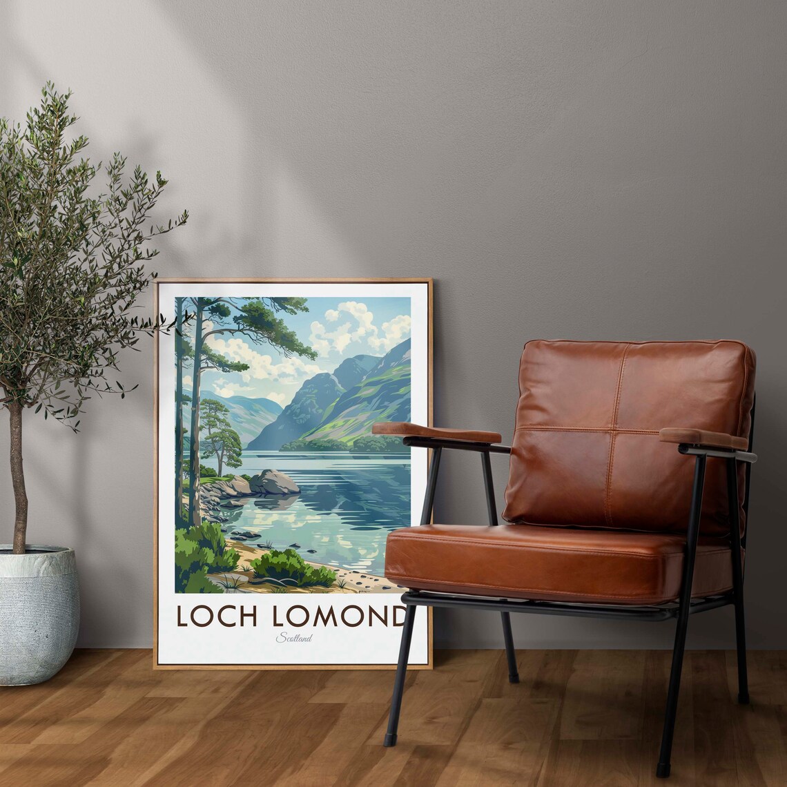 Loch Lomond Scotland Vintage Travel Poster