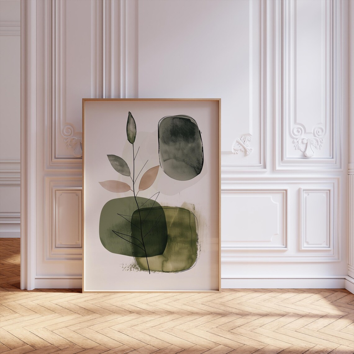 Botanical Flower Art, Minimalist Scandinavian Poster