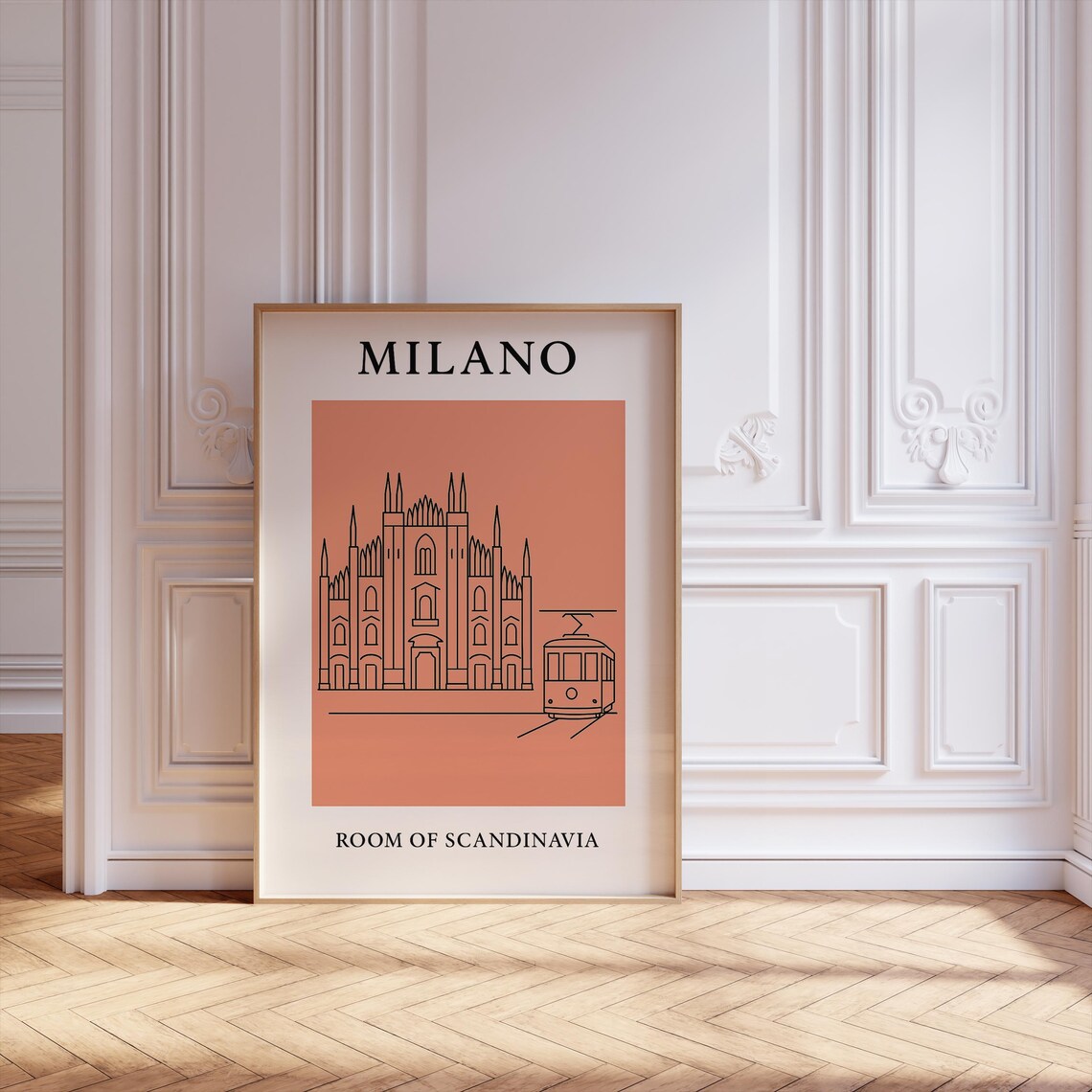 Milano Minimalist Travel Poster, Scandinavian City Art