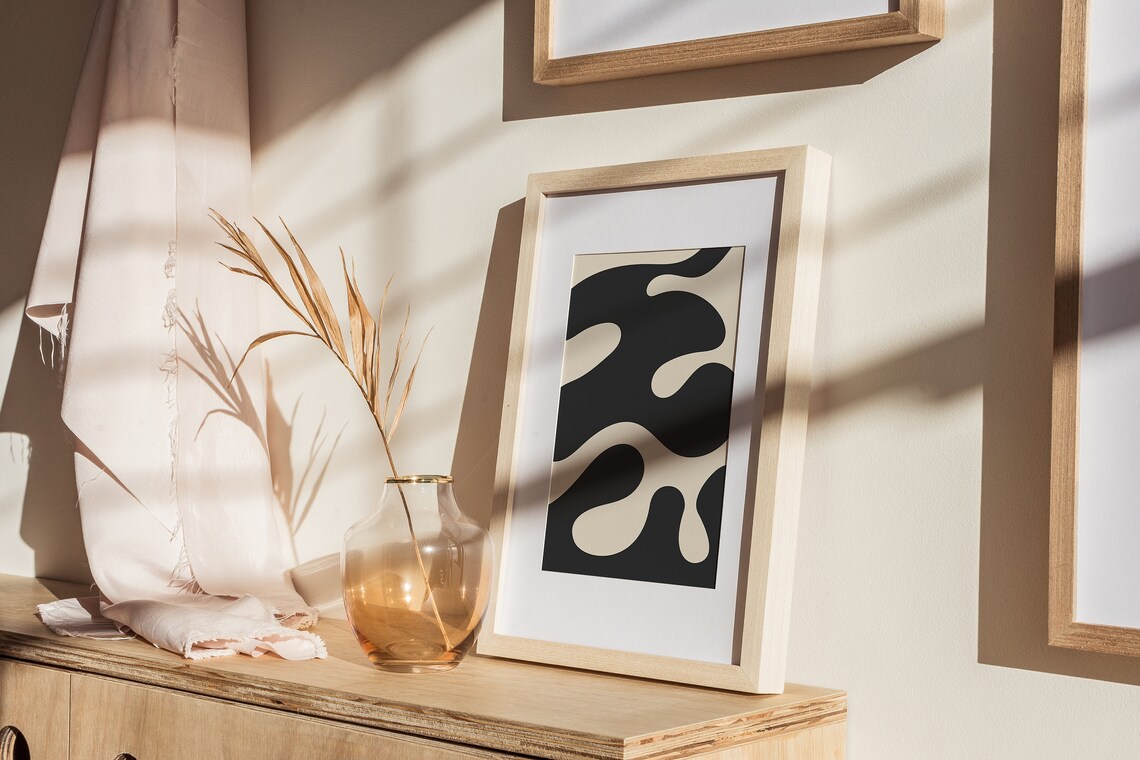 Japandi Modern Abstract Neutral Decor Art Print - Image 2