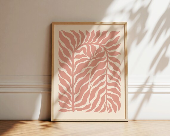 Matisse Inspired Botanical Branch Art Print Retro Abstract Plant Print Groovy Poster 70s Floral Artwork Trendy Retro Botanical Print