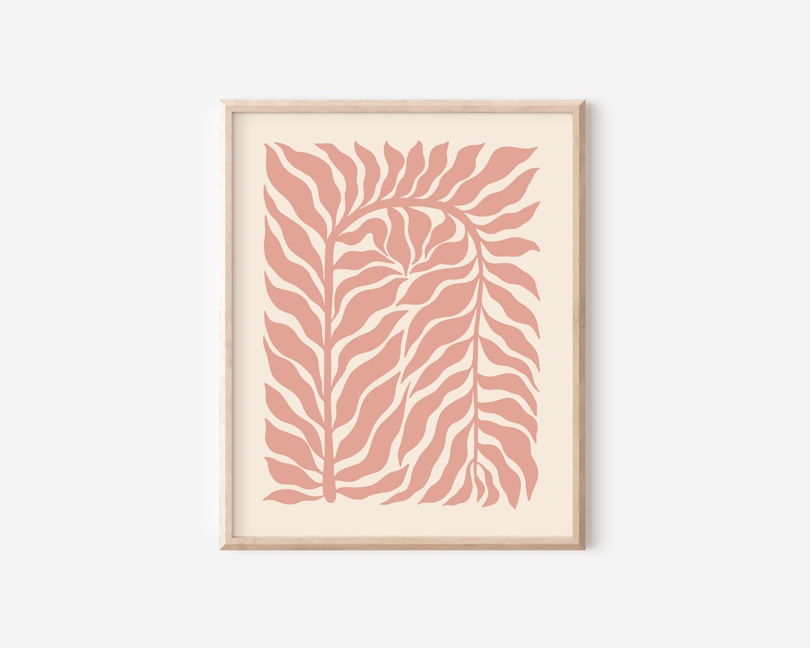Matisse Inspired Botanical Branch Coral Retro Floral Decor Poster - Image 2