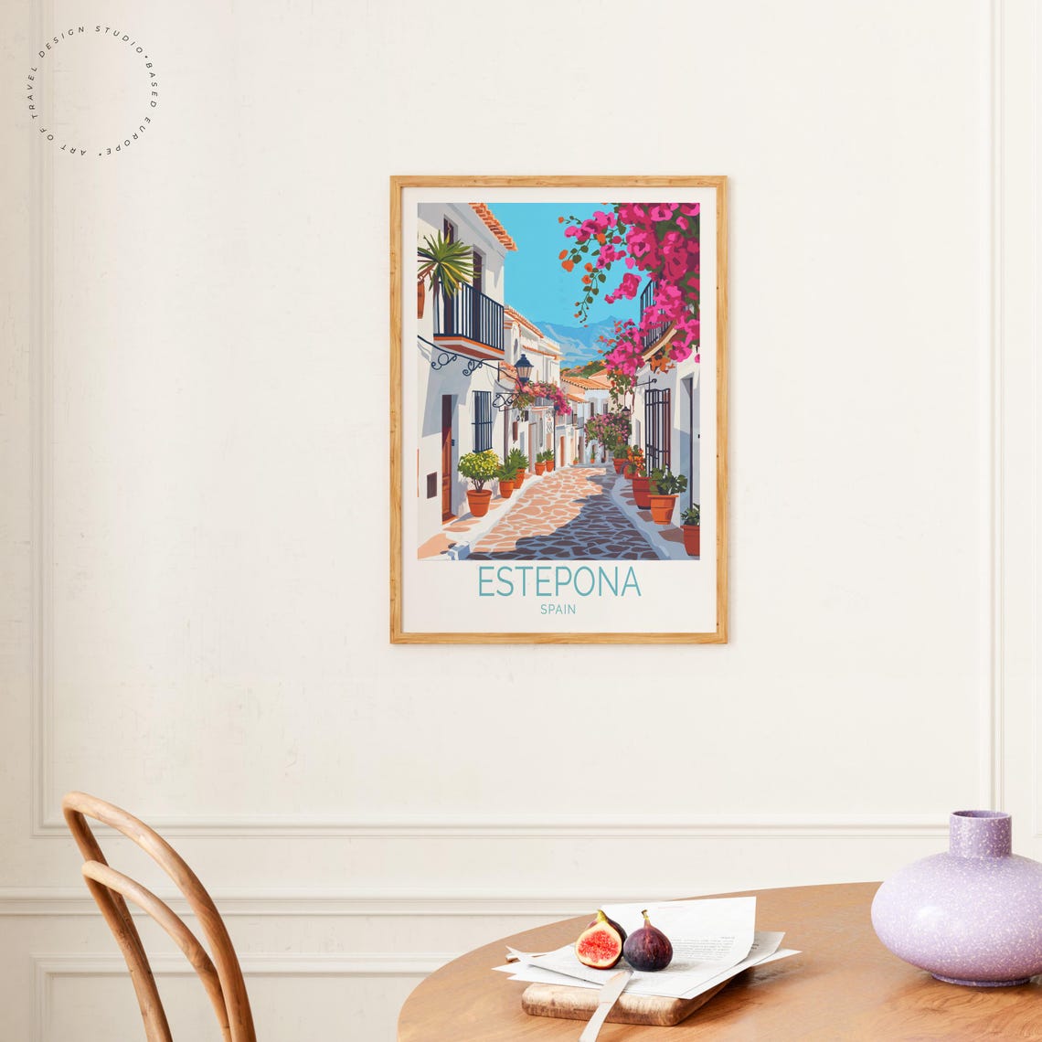 Estepona Spain Whitewashed Street Bougainvillea Costa Del Sol Poster - Image 4