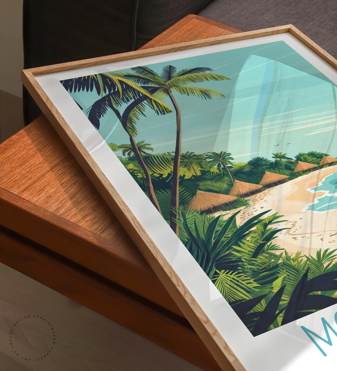 Mozambique Africa Tropical Palm Beach Huts Turquoise Shore Art Poster - Image 6