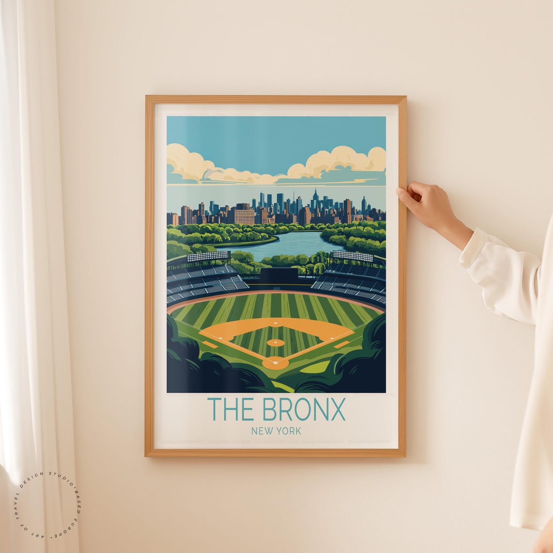 The Bronx New York Baseball Field River Skyline Day Game Poster - Image 5