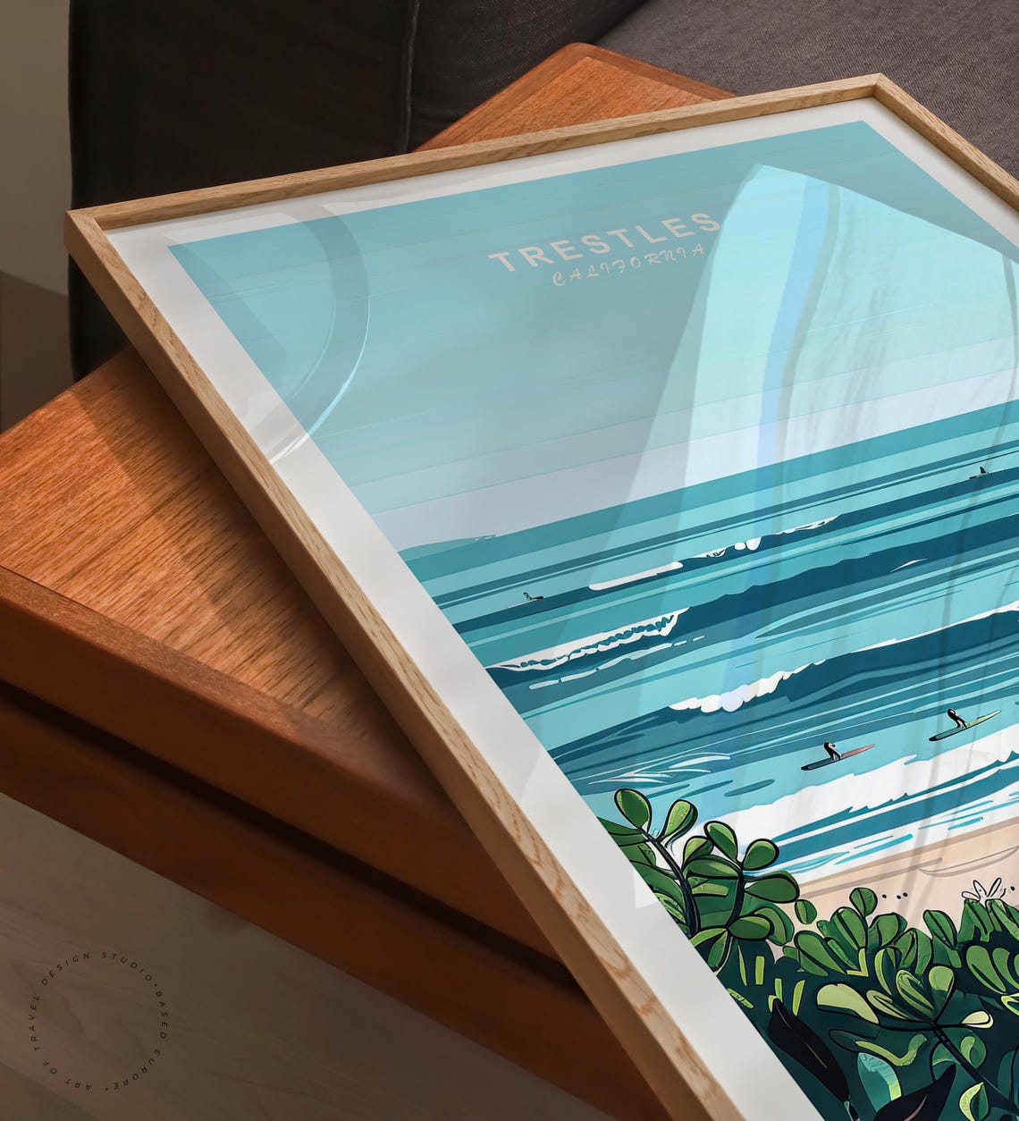 Trestles California Minimalist Surf Break Ocean Travel Poster - Image 3
