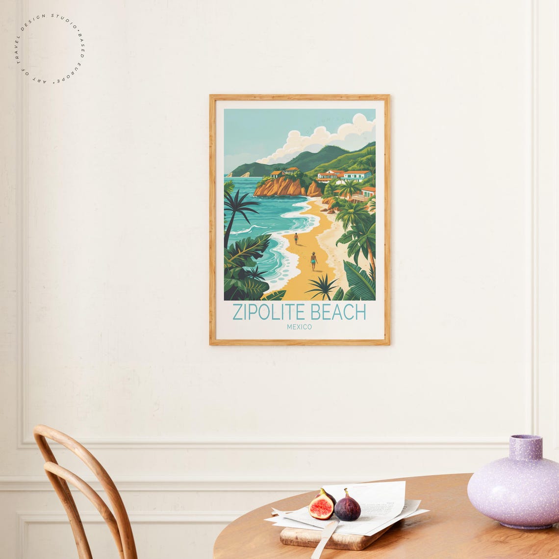 Zipolite Beach Travel Poster, Mexico Art Print - Image 4