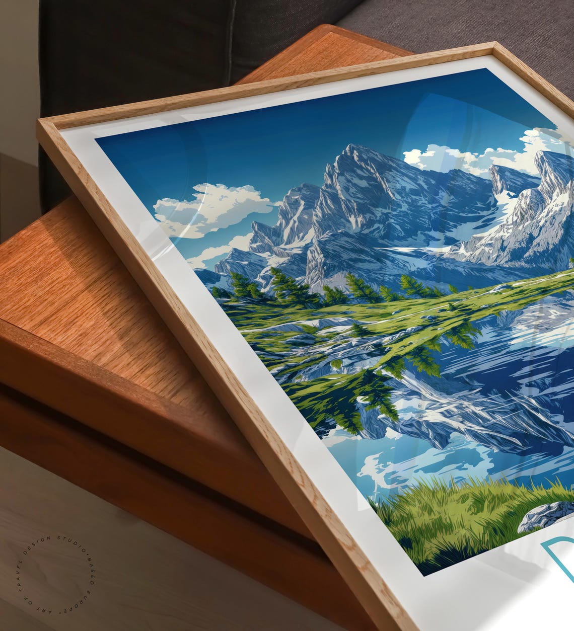 Dachstein Austria Snow Peaks Mirror Lake Alpine Reflection Art Poster - Image 6