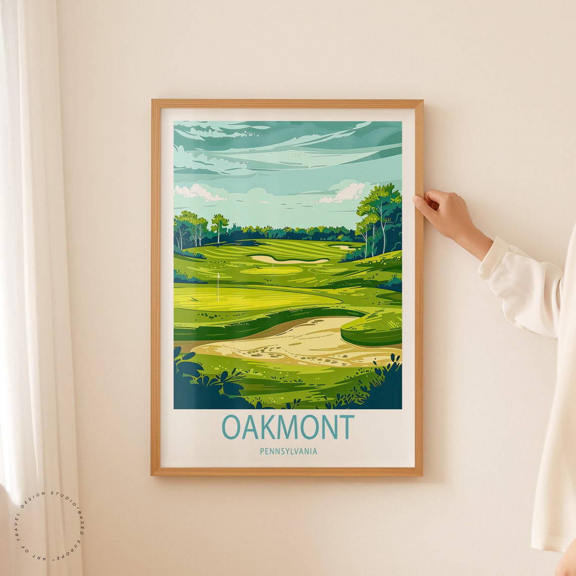 Oakmont Pennsylvania Golf Course Green Fairway Bunkers Sport Wall Art - Image 2