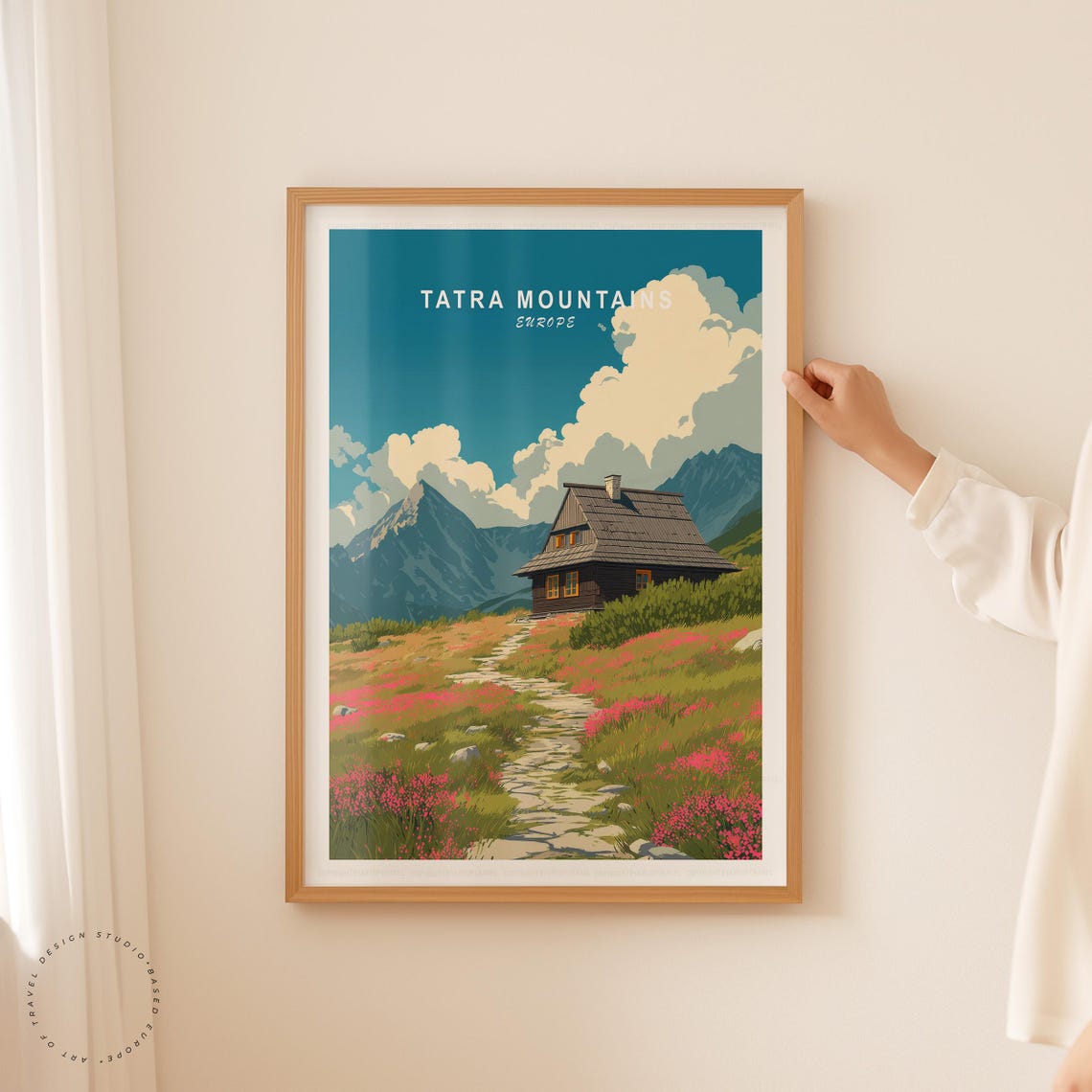 Tatra Mountains Europe Alpine Hut Flower Meadow Peaks Travel Poster - Image 5