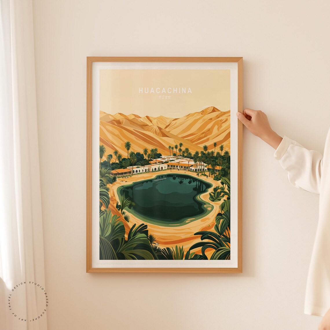 Huacachina Peru Golden Sand Dunes Oasis Village Travel Poster - Image 5