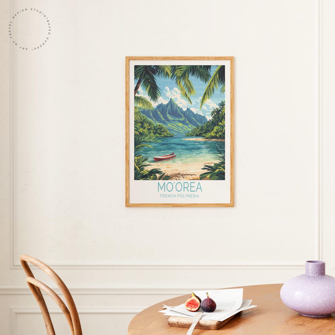 Moorea French Polynesia Tropical Island Lagoon Travel Poster - Image 4