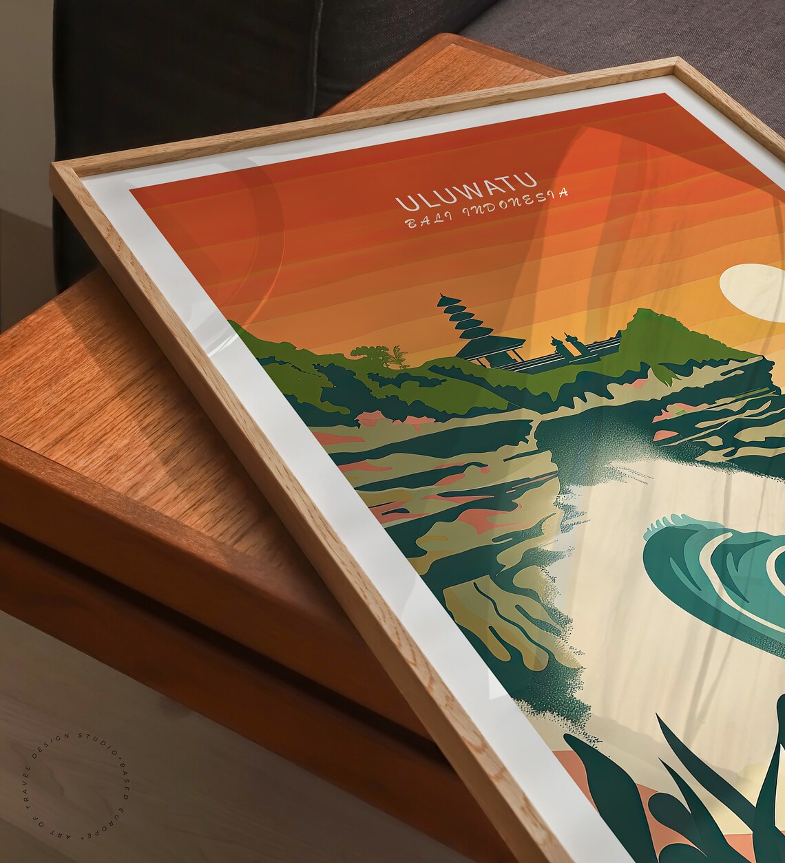 Uluwatu Bali Indonesia Temple Cliff Sunset Surf Travel Poster - Image 3