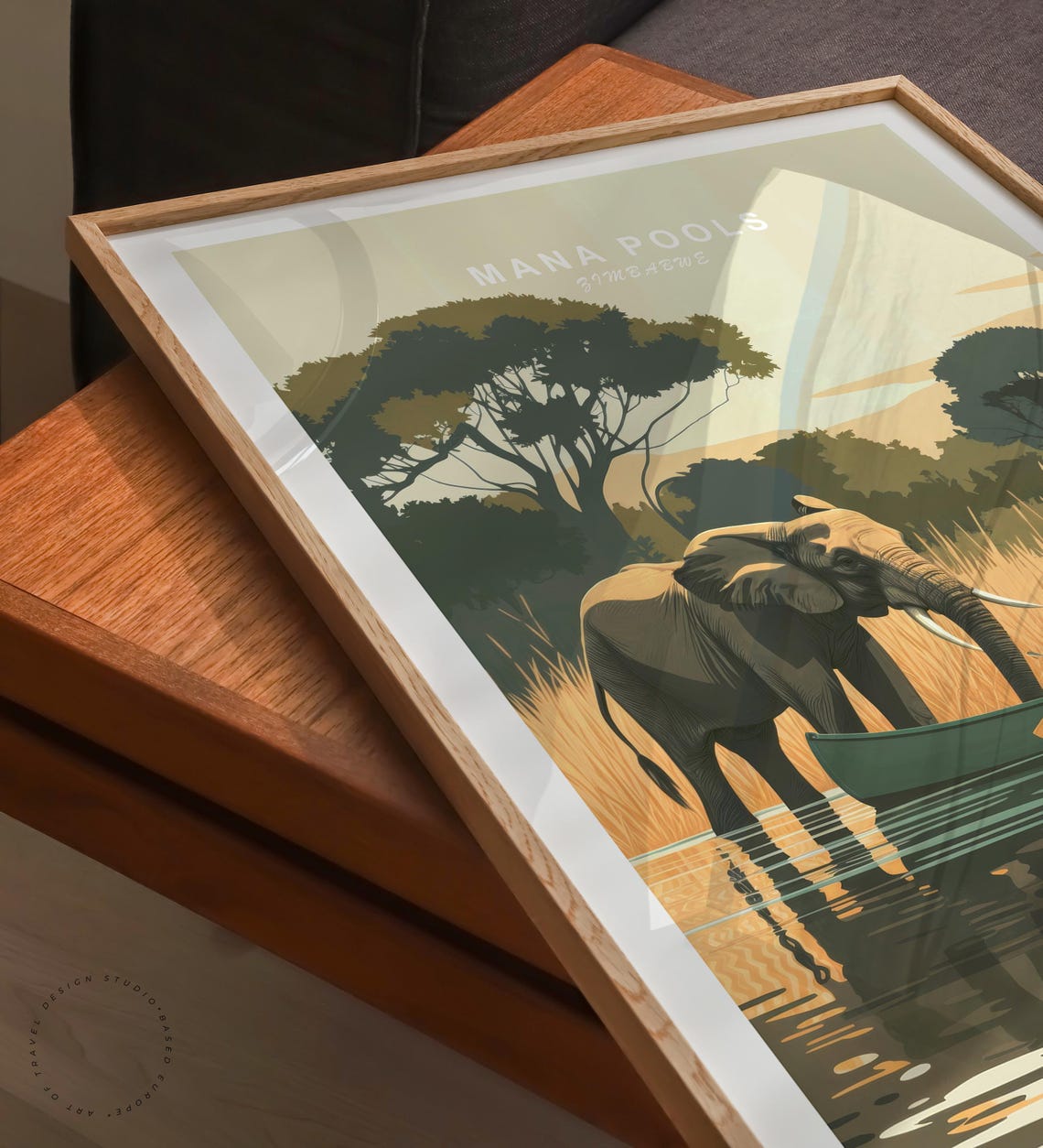 Mana Pools Zimbabwe Elephant Canoe River Safari Adventure Poster - Image 6
