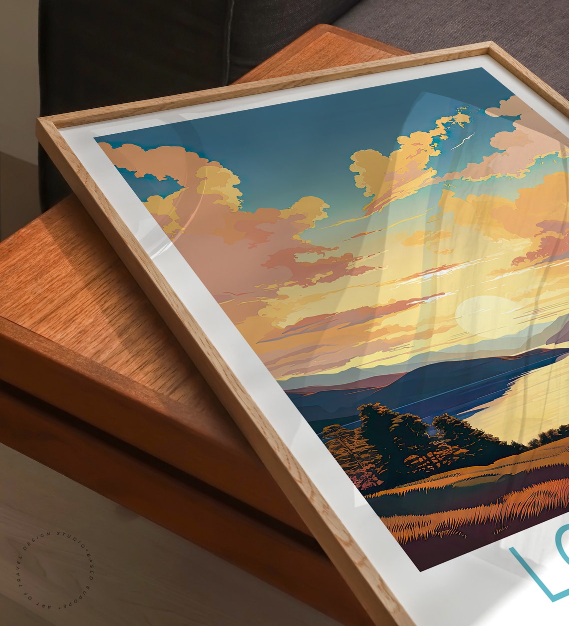 Loch Ness Scotland Golden Sunset Over the Highlands Travel Poster - Image 3