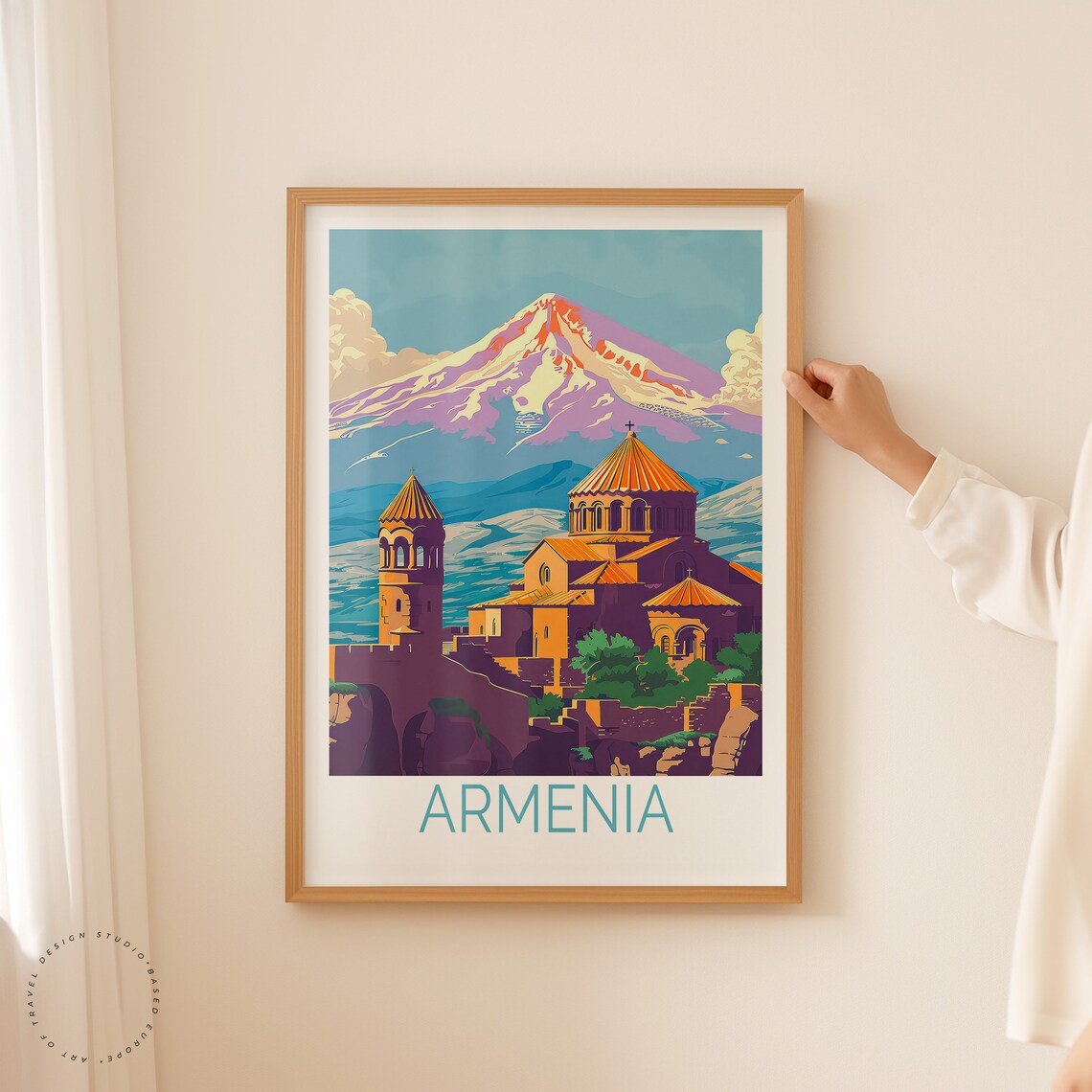 Armenia Travel Poster, Geghard Monastery Wall Art - Image 2