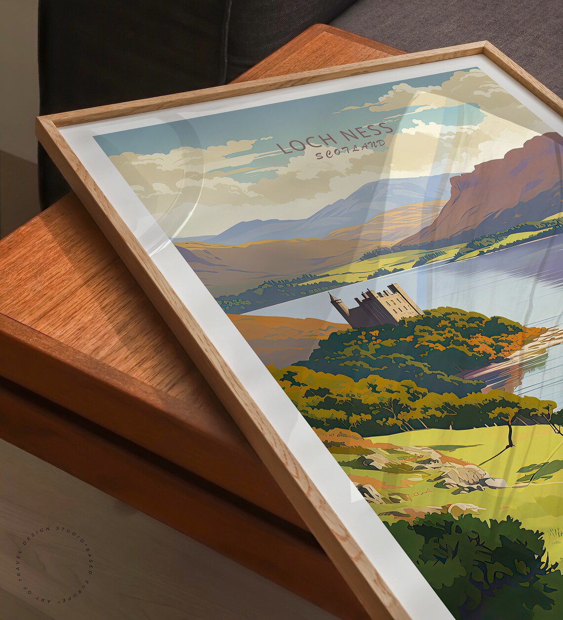 Loch Ness Scotland Vintage Style Loch and Castle Travel Poster - Image 3