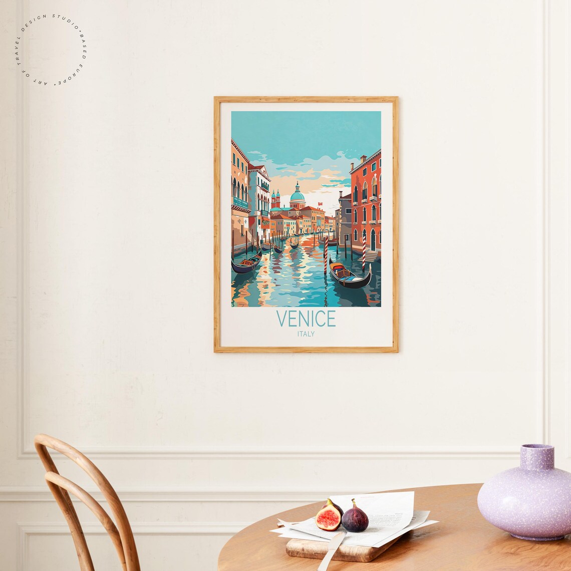 Venice Italy Grand Canal Gondolas Domed Church Waterfront Art Poster - Image 4
