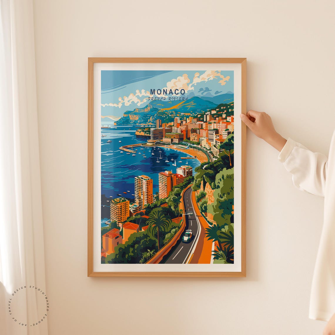Monaco French Riviera Travel Print Monaco Wall Art Monaco French Riviera Poster Home Decor Birthday Gifts Wedding Gifts - Image 2
