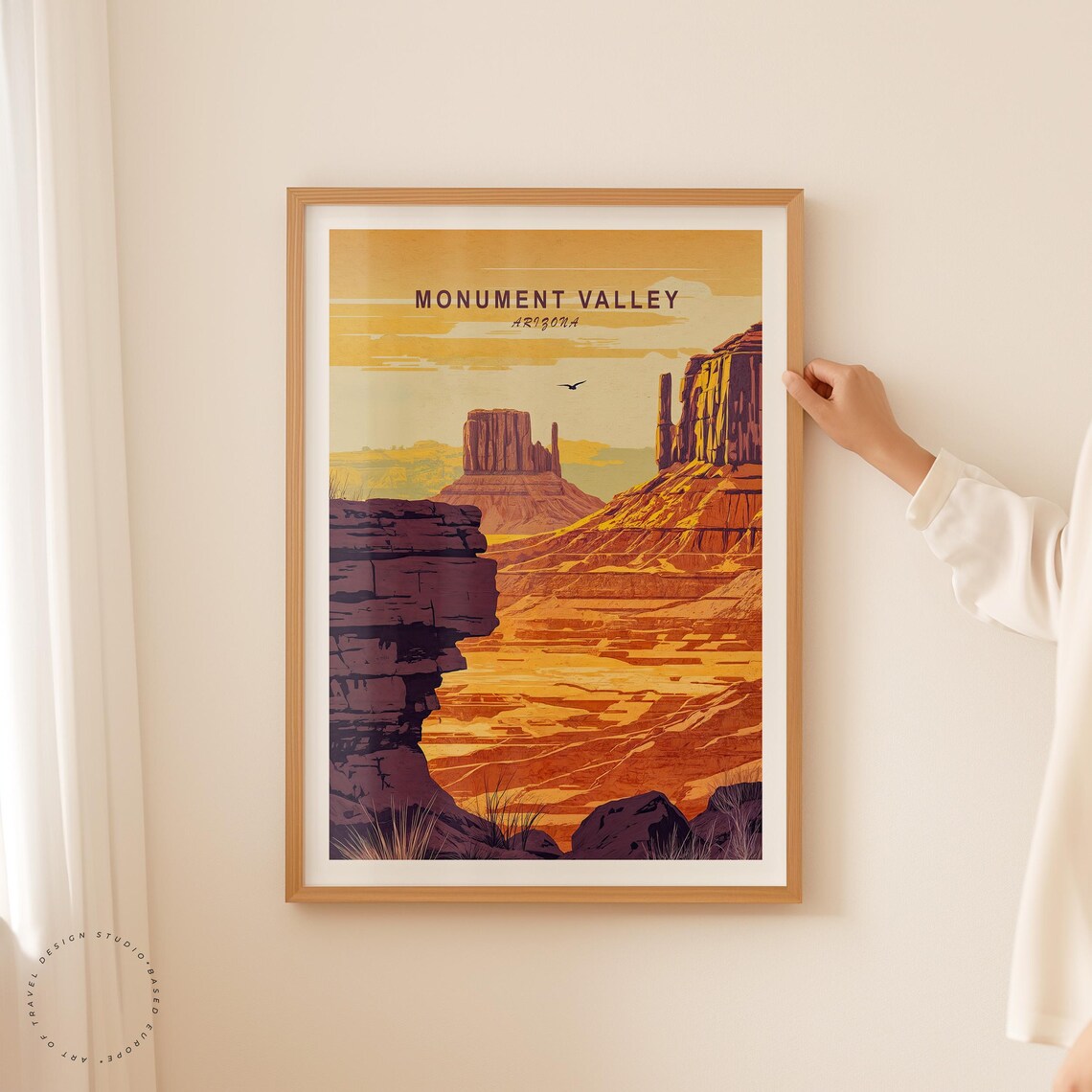 Monument Valley Arizona Red Rock Buttes Golden Desert Poster - Image 2