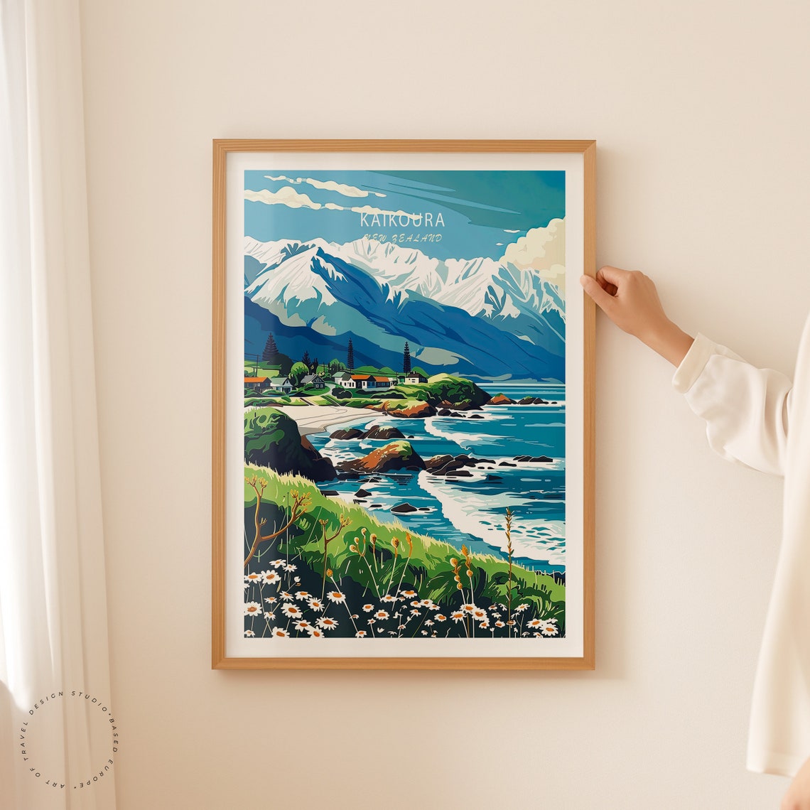 Kaikoura New Zealand Print New Zealand City Wall Decor Kaikoura Coast Poster Travel Poster Personalised Gifts Birthday Present - Image 2