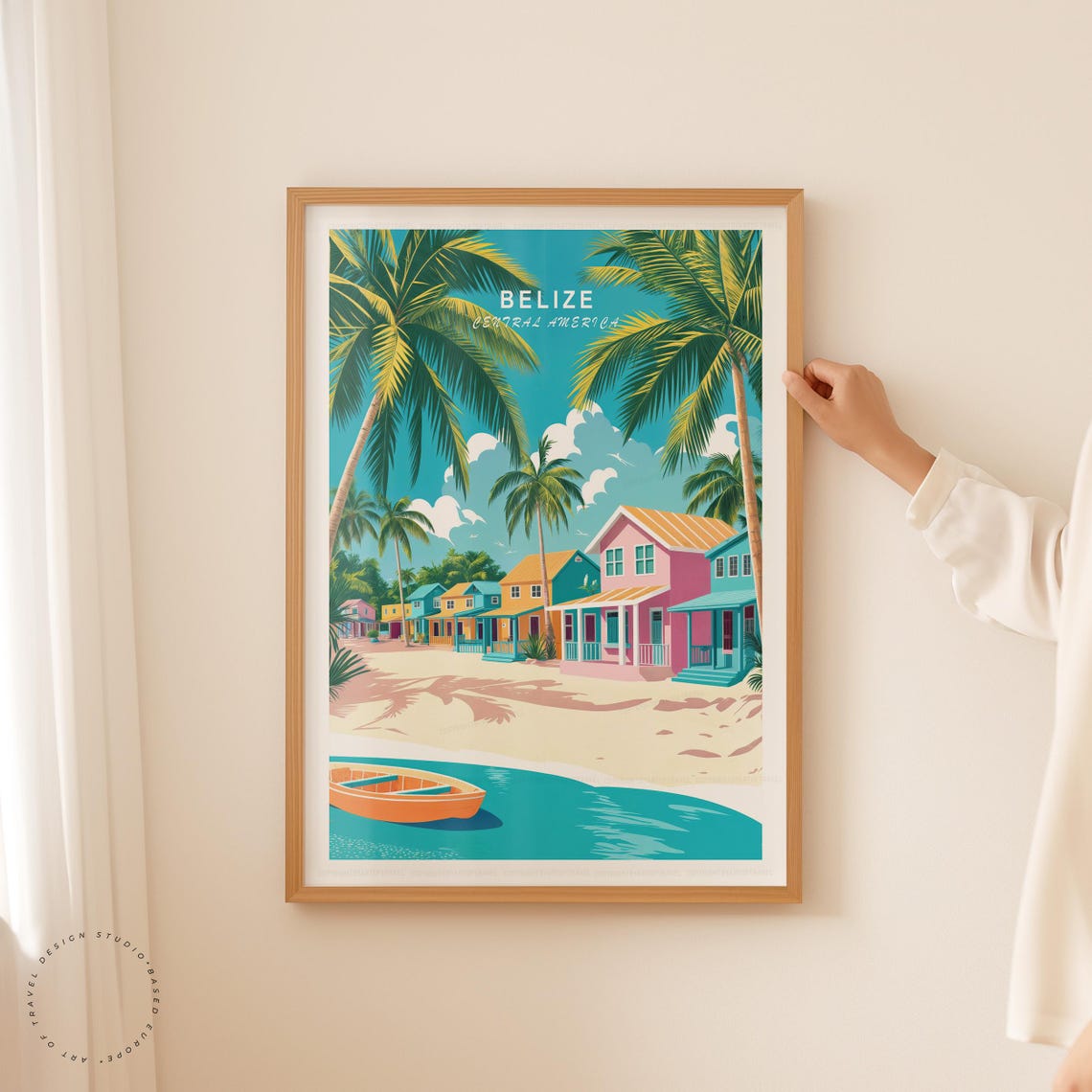 Belize Minimalist Cityscape Travel Poster Art Print - Image 5