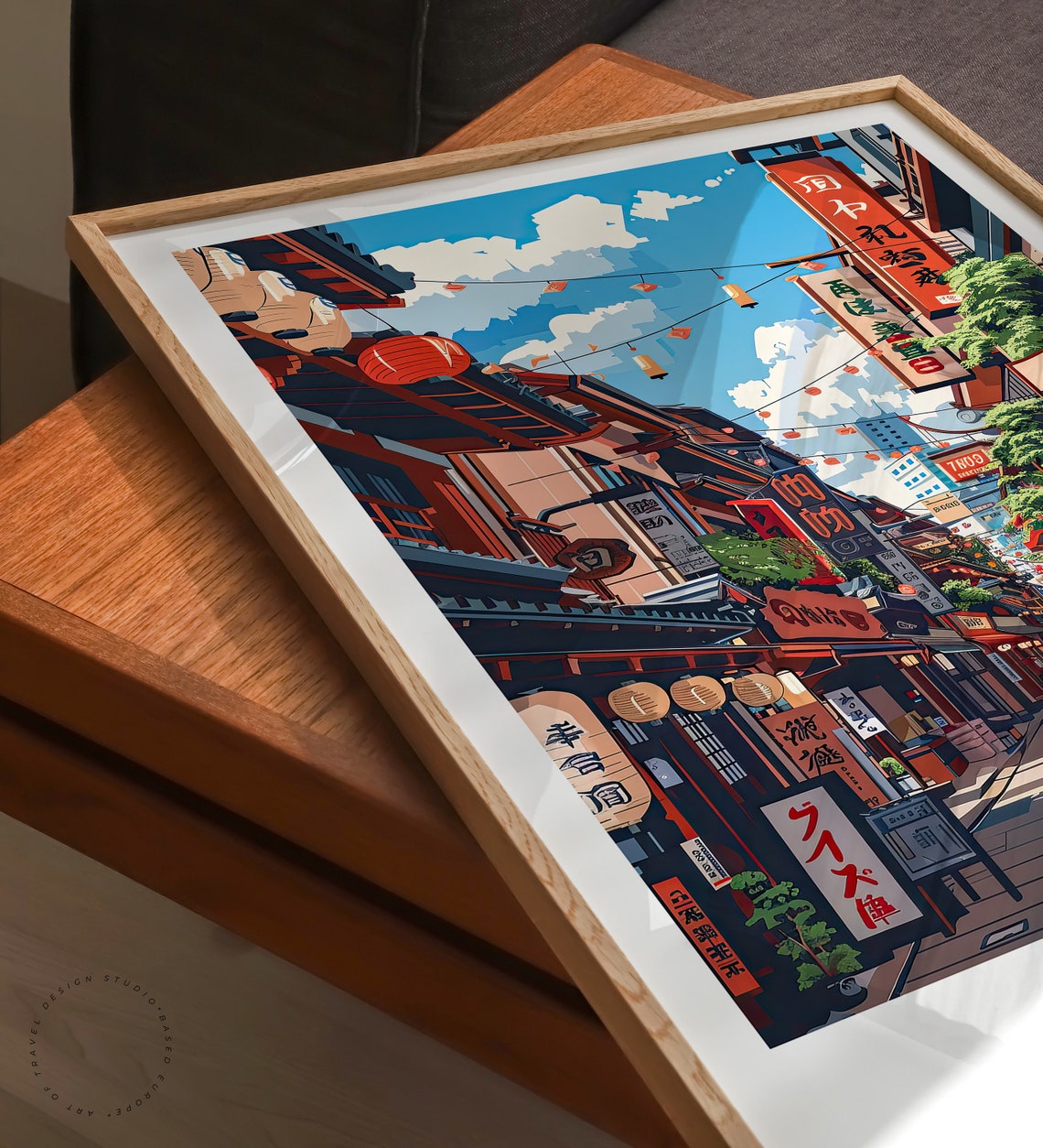 Tokyo Japan Historic Lantern Street Traditional Shops Poster - Image 3