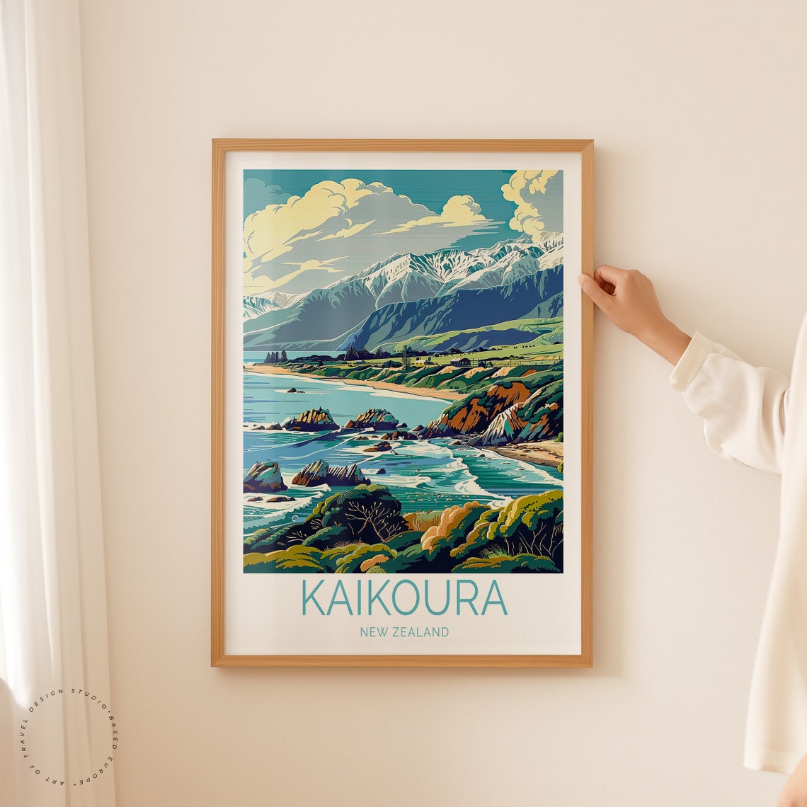 Kaikoura New Zealand Travel Poster New Zealand Wall Art Decor Kaikoura Coast Poster Print Personalised Gifts Birthday Present - Image 2