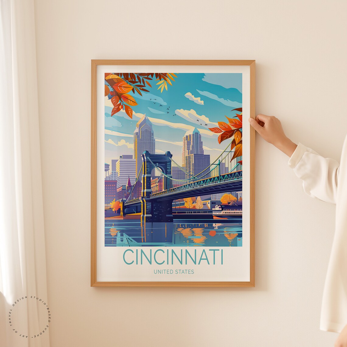 Cincinnati Travel Poster, Ohio City Wall Art - Image 2