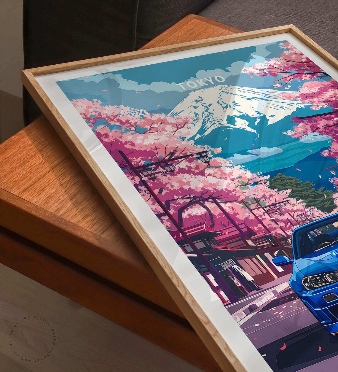 Tokyo Cherry Blossom Nissan Skyline GT-R Street Japan Wall Art - Image 3