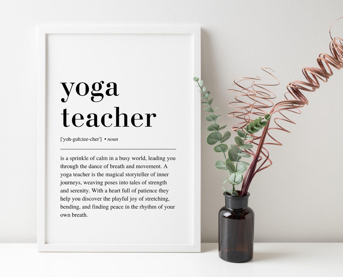 Yoga Teacher Definition Dictionary Style Typography Gift Poster - Image 6