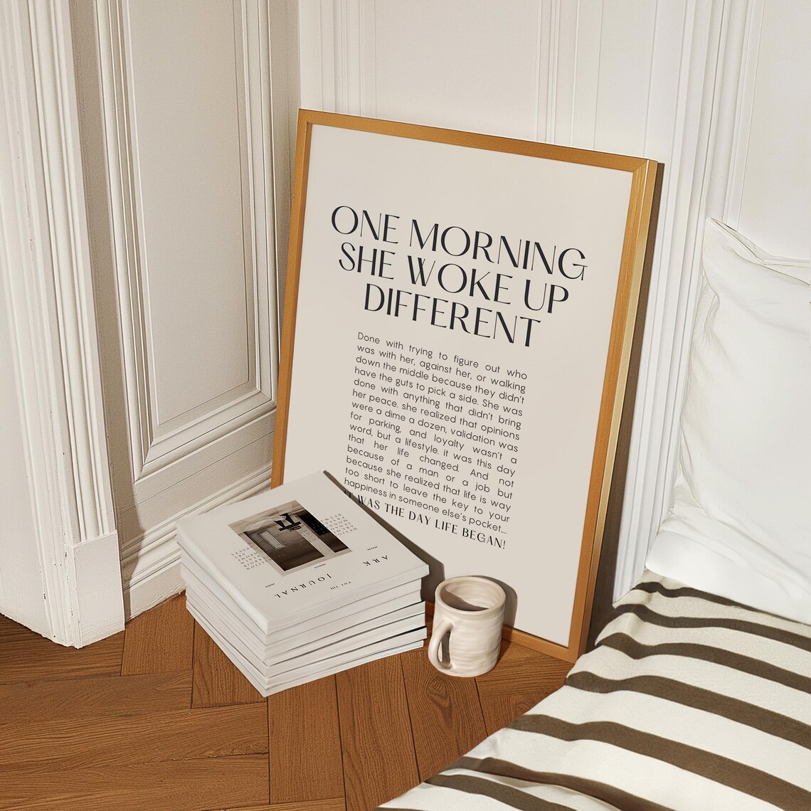 One Morning She Woke Up Different Feminist Line Art Print - Image 2