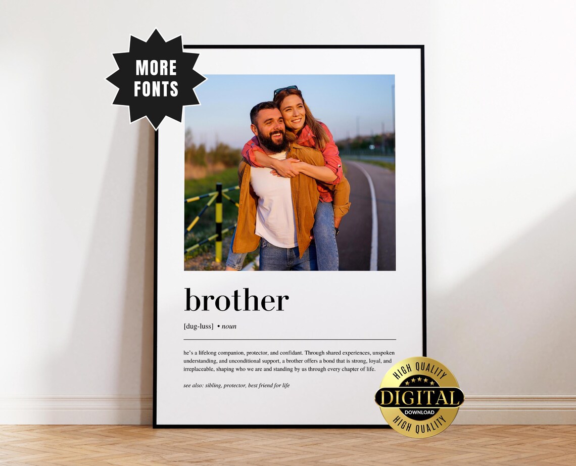 Personalized Brother Definition Poster, Custom Gift