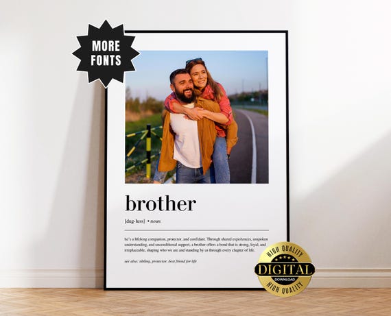 Personalized Brother Definition Poster, Custom Gift