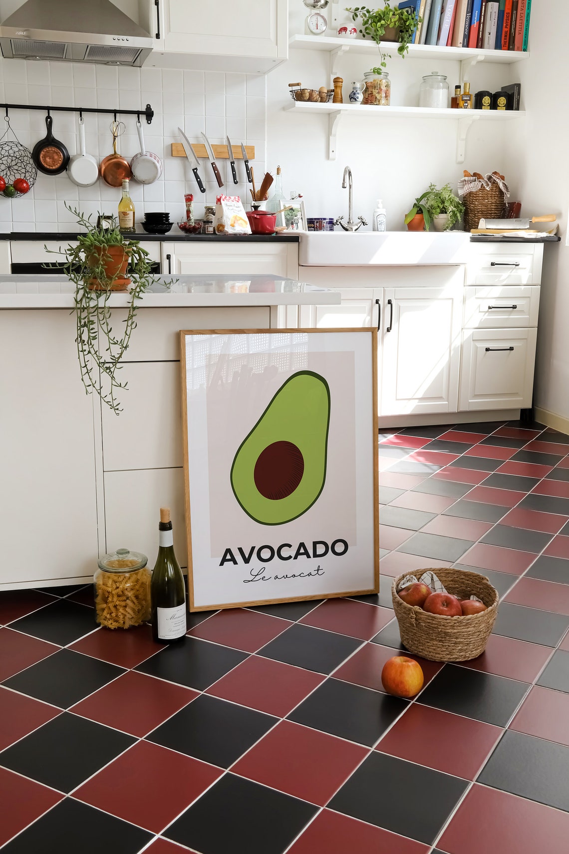 Kitchen Wall Art Print Avocado Poster Tropical Fruit Decor Large Poster Modern Minimalist Beige And Green - Image 3