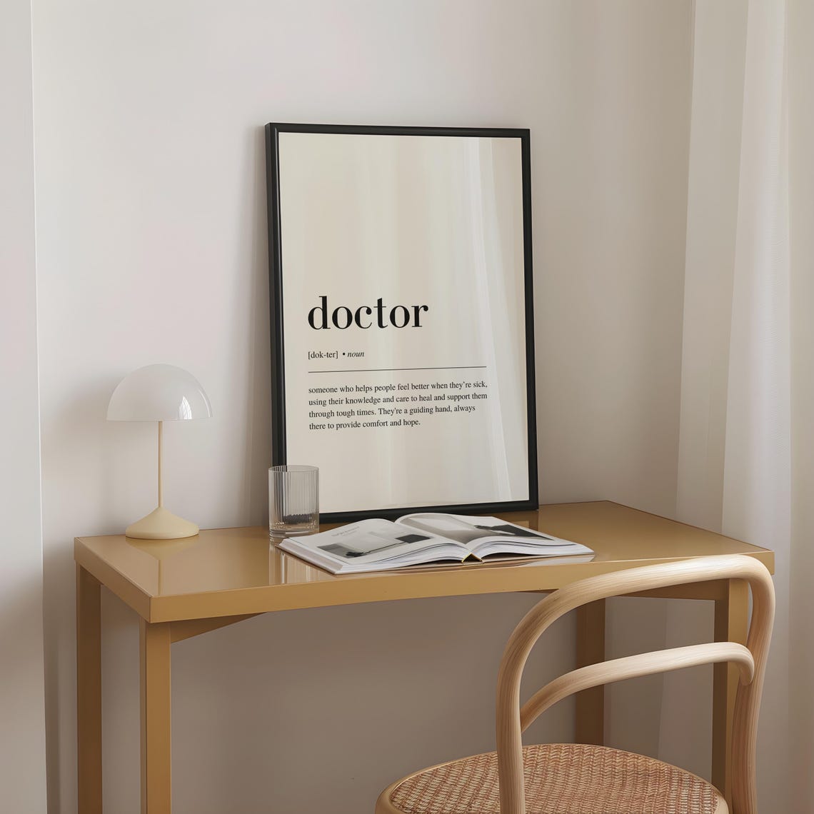 Doctor Definition Dictionary Style Medical Gift Typography Poster - Image 2