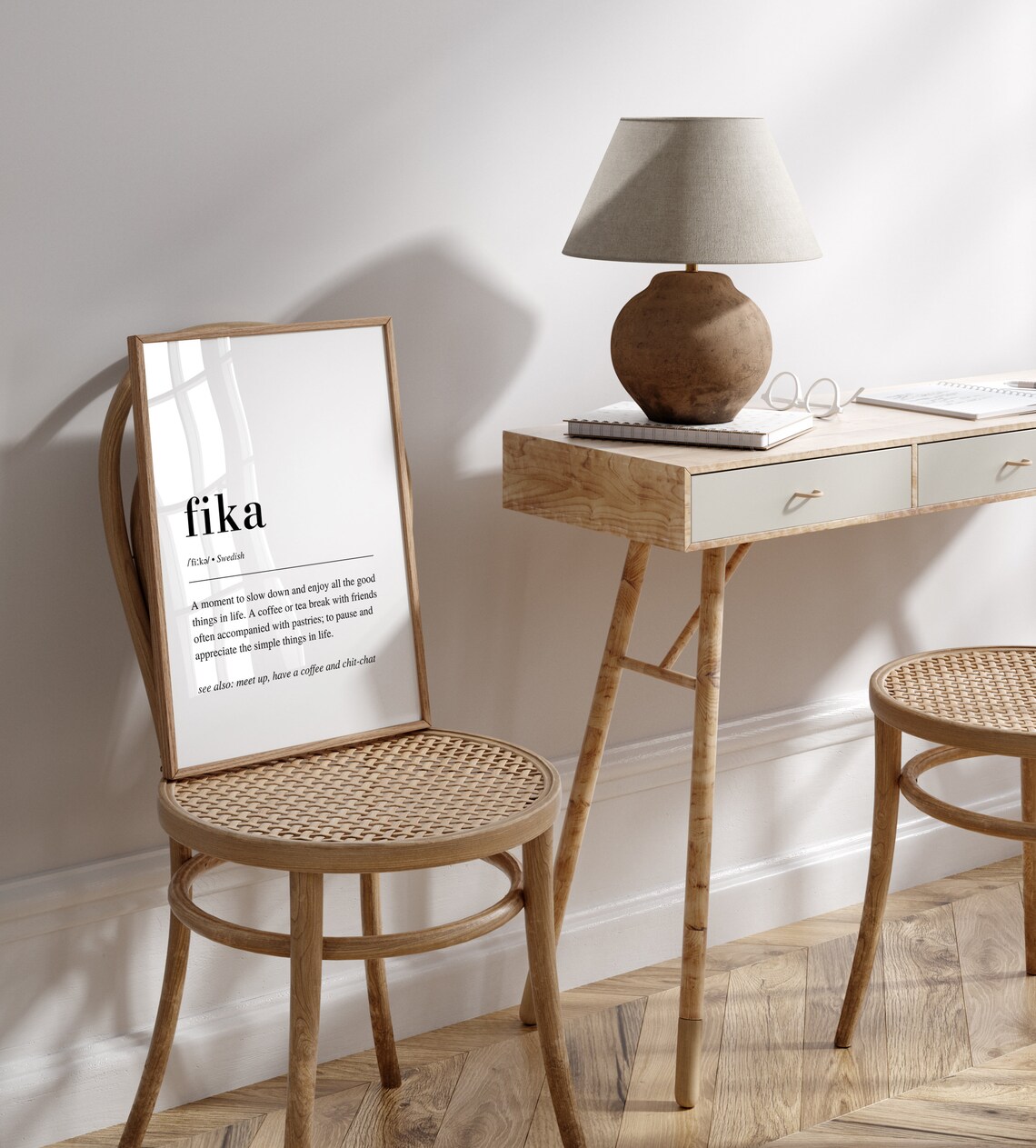 Fika Definition Print, Scandinavian Wall Art - Image 2
