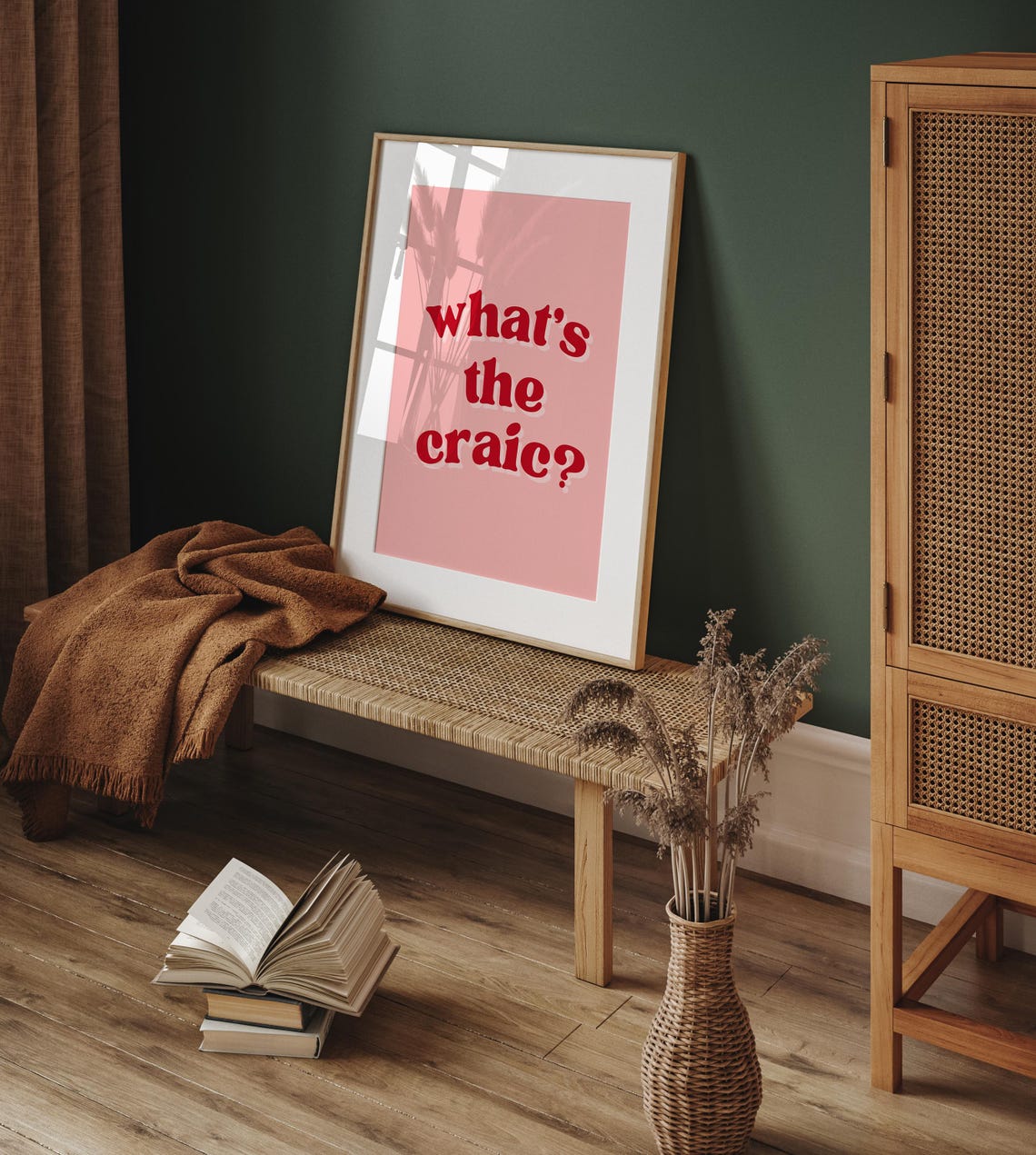 Whats the Craic Irish Saying Pink Retro Typography Fun Poster - Image 2